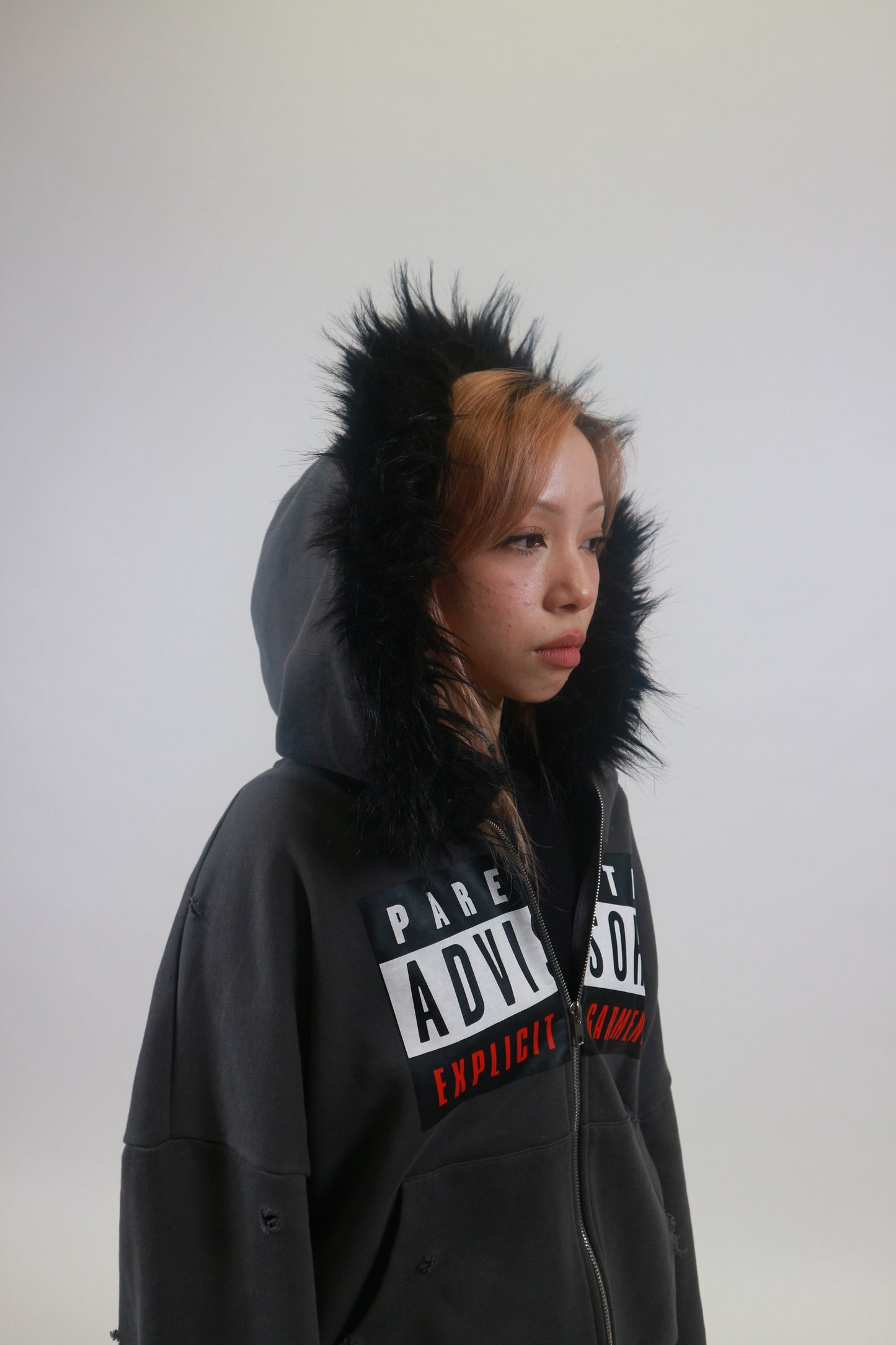 "EXPLICIT" Fur Hoodie