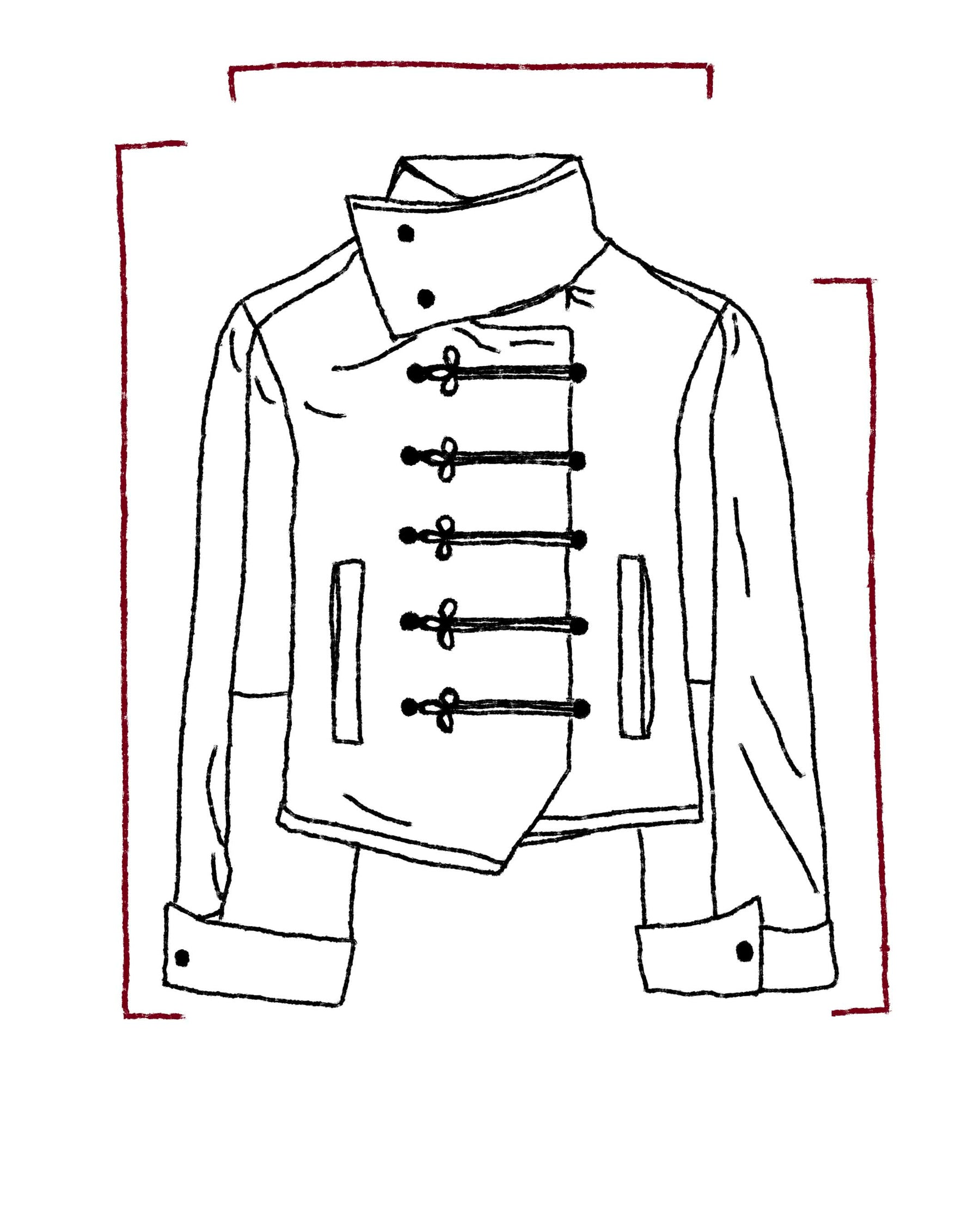 Grey napoleon jacket size guide